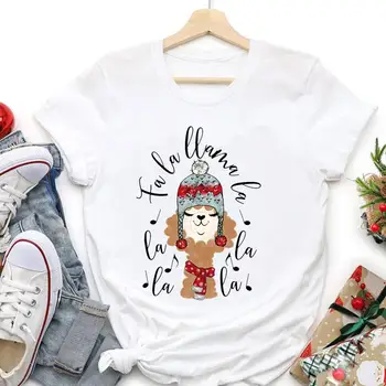Femeile Vacanță, Crăciun Fericit, An Nou Fericit Îmbrăcăminte Tricou Animal Amuzant Minunat Grafic T-shirt de Desene animate de Iarnă, Turism de Top Tee