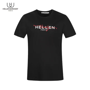Hellen&Lemn Printed T Camasa pentru Barbati 100% Bumbac Streetwear Clasic, O-neck Top Teuri Bărbați de Înaltă Calitate se Potrivesc Subțire pentru Bărbați Tricouri