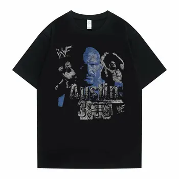 Vintage Men Hip Hop Harajuku T-shirt Mens Luptă Sport Tricou Austin Grafice Imprimate Tricou Barbat de Moda pentru Femei Camasi Casual