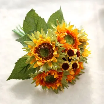 1 BUC Mătase de Floarea-soarelui Buchet de Flori de Mireasa Buchet de Nunta de Decorare DIY Acasă Partid Flori False