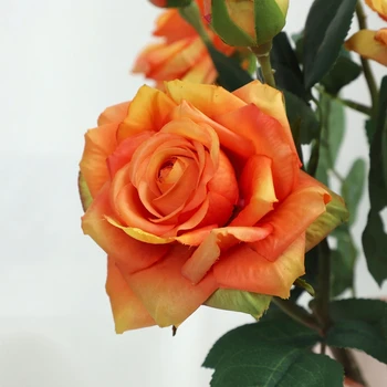 1 BUC Realiste de Mătase Artificială de Flori de Trandafir cu Frunze 2Heads Florale pentru Fotografie Recuzită Petrecere Acasă Decor Nunta DIY Meșteșug 12Colors 