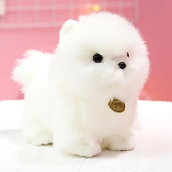 1 buc Realiste Teddy Câine Jucării de Pluș Simulare Catelus Drăguț Pomeranian Păpuși de Pluș Drăguț Cadou de Ziua de nastere Cadou pentru Copii