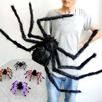 1 buc Uriaș de Pluș păianjen de Jucărie de Culoare Aleatorii de Colorat Groază 30 50 75 de Pluș Negru Infricosator Spide Halloween Bântuit Rău Decor