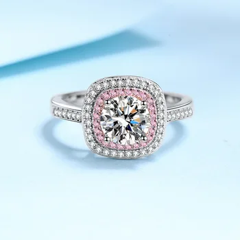 100% Moissanite Inele 1CT Genial Diamant Halo Inele de Logodna Pentru Femei Fete Promit Cadou Bijuterii de Argint Sterlină