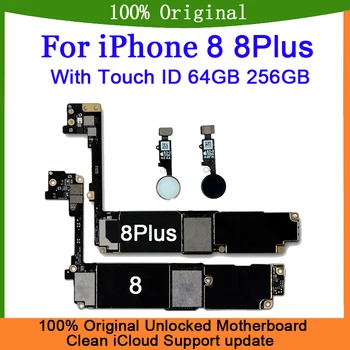 100% Originale Pentru iPhone 8 Placa de baza Cu Touch ID-ul de Amprente Pentru iPhone 8Plus Logica Bord 64GB 256G Placa SupportUpdate