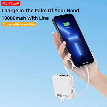 10000mah Încărcător Portabil Putere Banca Cu Built-In de 2 Cabluri PD 20W Rapid de Încărcare Universal Baterie Externă Pentru iPhone 13 Xiaomi