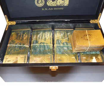 1000pcs Zimbabwe Aur a Bancnotelor cu Zimbabwe Cutie de Lemn Decorative Acasă O Sută de Trilioane de Dolari Aur 24k Placate cu Bani de Cadouri