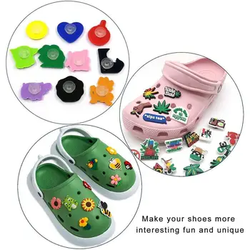 100buc Butoane din Plastic Negru Ornamente Pentru Pantofi DIY Copii Croc Accesorii Usoare Catarame