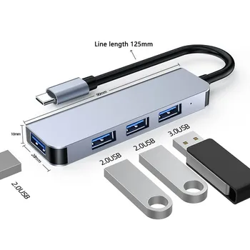 100BUC Macbook Converter Pentru PC, Laptop Adaptor Conectori Cablu 4-în-1 T Interfață de Expansiune Doc