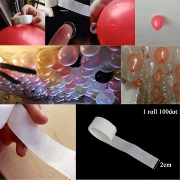 100Points Balon Lipici Punct Atașați Baloane Pentru Tavan Sau Perete Autocolante Nunta Petrecere de Ziua Decor Baloane Consumabile Atașament