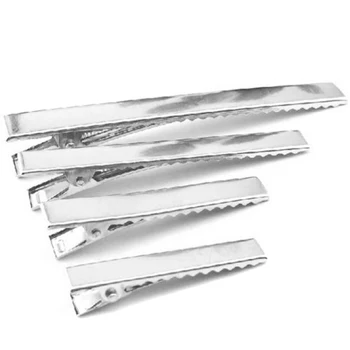 10buc 40 mm/55 mm Argint Ac de păr DIY Singur Dinte Aligator Plat Arcuri de Par Agrafe Metalice