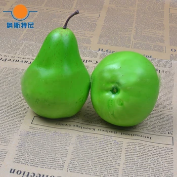 10buc 9.5 cm*8 cm culoare verde de Înaltă imitație Fals, artificial pere Fructe model&plastic artificial, fals simulat pere fructe