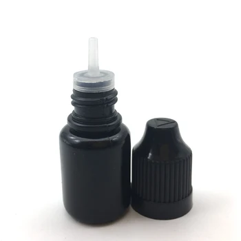 10buc Moale 5ml PE Negru de Plastic Dropper Sticla Goală de Reumplere Lichid Borcan Colorat Cu Capac cu protecție pentru copii Flacon