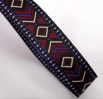 10yard broderii etnice chingi jacquard țesute bandă de dantelă panglică 2,5 cm îmbrăcăminte accesorii decor boho tigan DIY india hmong