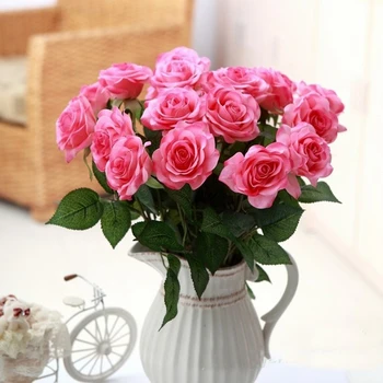 11pcs Real Atinge Trandafir de Mătase Artificială Flori de Nunta Buchet de Mireasa Flori False Florale Nunta Petrecere Acasă Flori Decorative