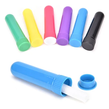 12buc/set Esențial de Plastic Colorate Gol Nazale, Aromoterapie Inhalatoare Tuburi Bastoane Nazale Recipient Cu Fitile Pentru Ulei Nas
