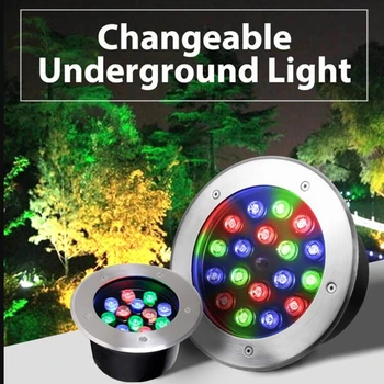 12V RGB LED-uri Încorporate în Subteran Lumina Peisajului Curte Comunitate Gazon Lampa Copac lumina Reflectoarelor Ascunse Pași de Piața Îngropat Lumini