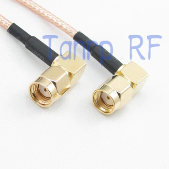 1BUC 3FEET RG316 cablu de extensie RP SMA tată în unghi drept la RP-SMA plug unghi drept conector RF 1M Coadă coaxial cablu