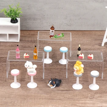 1Set 1:12 casă de Păpuși în Miniatură Bar Masa Scaun de Masa Masa de Cafea Model de Living Decorul Camerei Jucărie