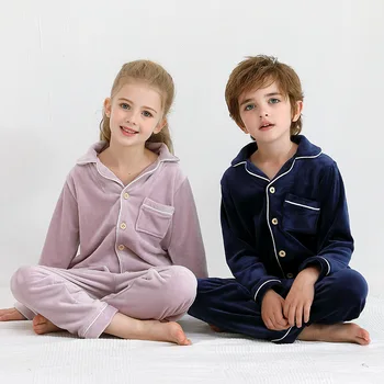2-16 Ani Copii Fete Baieti Pijamale Flanel Toamna Iarna Pijamale Fete Baieti Termică Încălzească Pijamale Pijamale Seturi De Uzura Acasă