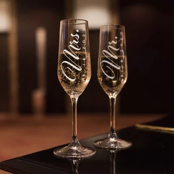 2 buc Pahare de Nunta Personalizate cu Șampanie Cristalină Petrecere, Cadou de Nunta Prăjire Pocal pentru Aniversarea de Cuplu