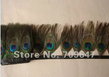 2 Metri/Lot! Înălțimea de 10-12cm Natura Pene de Păun Fasonare Franjuri cu 32-40 buc Păun Ochii