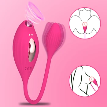 2 în 1 Penis artificial Pizde care Suge Vibratorul Pentru Femei Biberon sex Oral Vaginal Masaj Jucarii Sexuale G-Spot Stimularea Feminin Masturbator