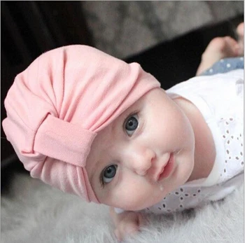 2016 Nou nou-născut recuzită fotografie Boemia Stil Culoare Solidă Nod Copil Pălărie Drăguț Croșetat Copil Capac Beanie