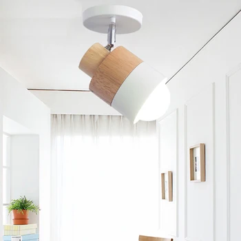 2016 nou stil Nordic lemn creative singur cap de Fier pandent lampa de bucatarie moderna iluminat dormitor
