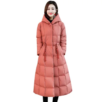 2019 iarna noi Casual, haine de Bumbac de moda pentru femei Slim Lung Gros de Bumbac paltoane de culoare Solidă Hooded Parka pentru femei