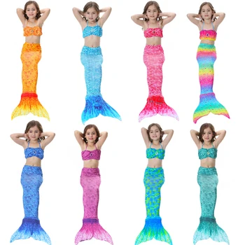 2020 Nou 3PCS/Set FIERBINTE Copii Mermaid Cozi cu Fin costume de Baie Bikini Costum de Baie, Rochie pentru Fete Cu Flipper Monofin Pentru Înot