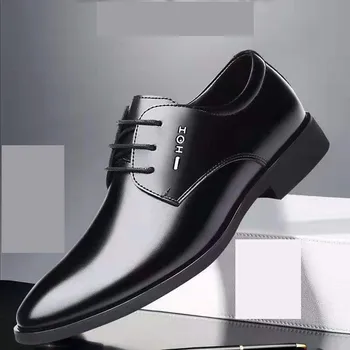 2020 Noua Barbati din Piele Pantofi de Afaceri Britanic Plus Dimensiune 38-48 Sălbatic Negru de înaltă calitate din Piele de Om Rochie Pantofi de nunta