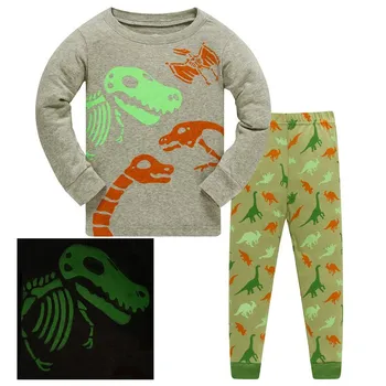 2021 Copii Seturi de Pijamale Copii Baieti Haine Dinozaur Motor de Foc Pijamas Baieti Tigru Desene animate cu Maneci Lungi Tricou+Pantaloni 2 buc