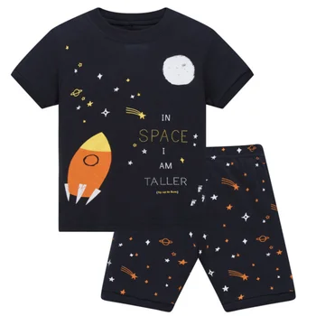 2021 Moda Baieti Pijamale Costum de Vara pentru Copii Dinozaur Copil Sleepwear Copilului Haine din Bumbac 100% Tricou Scurt Pantaloni Moale