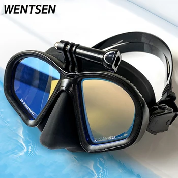 2021 Noul gopro gratuit masca de scufundări profesionale negru de apă adâncă plină masti de fata echipament de scufundări ochelari de miopie obiectiv