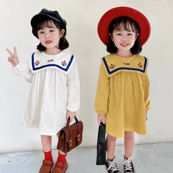 2021 Toamna Anului Nou Haine Copii Broderie Rochie Cu Maneci Lungi Haine Fete Coreene O Piesă Casual Imbracaminte Copii