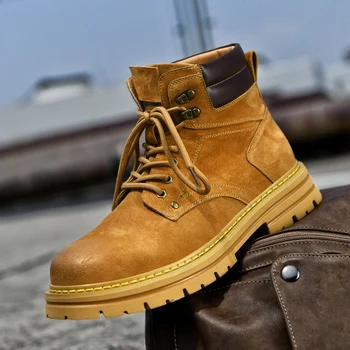 2022 Fierbinte de Vânzare Cizme din Piele pentru Barbati Brand de Moda Casual, Pantofi de Calitate de Top de Lucru Cizme de Mens Confortabile Cizme de Cowboy Om