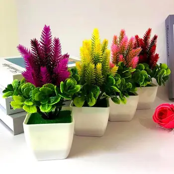 2022 Flori Artificiale Iarbă Ghivece Cu Plante Bonsai Grădină Birou Birou Nunta Petrecere De Craciun Decor