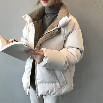 2022 Iarna Geaca de Femei de Moda de Îngroșare în Jos Jacheta Simplu Femei Versiunea coreeană Liber Sacou Cald Coat