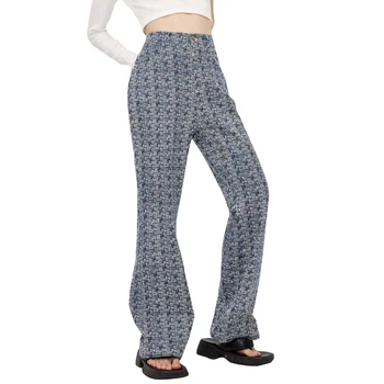 2022 Moda Femei Pantaloni Drepte cu Imprimare Șic, Talie Mare Versiune Stil Casual Haine de Vară Pantaloni Codrin
