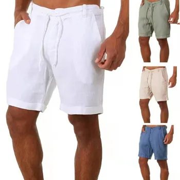 2022 Noi Bărbați Lenjerie de pat din Bumbac pantaloni Scurți Pantaloni sex Masculin Vara Respirabil Culoare Solidă Pantaloni Lenjerie de Fitness Streetwear S-4XL de Funcționare