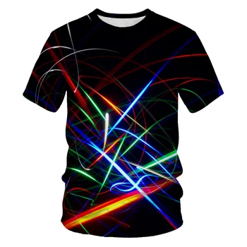 2022 Noi Bărbați Vortex T-shirt Casual Harajuku 3D Imprimate Tricou de Vara pentru Bărbați și Femei pe Maneci Scurte T-shirt