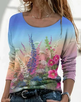 2022 petrecere a timpului Liber Liber Respirabil Imprimare Model Rotund Gat ComfortableSublimation Femeie de Moda Retro Top T-shirt