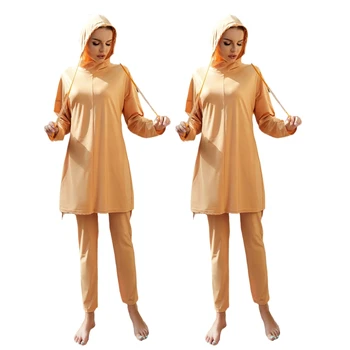 2022 Scufundări Noi Două piese de Costume de baie Complet Acoperite Musulman Sport costume de Baie Conservator Tankini Femei cu mâneci Lungi, Costume de baie