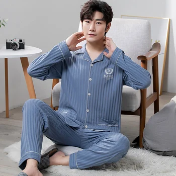 2022 Toamna Plus Dimensiune Maneca Lunga Seturi de Pijama pentru Barbati coreean Liber Sleepwear Costum de Pijama Homme de sex Masculin Homewear Lounge Haine de Acasă