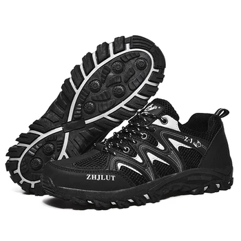 2022 Vara Barbati Trail Rularea Pantofi în aer liber Plasă Adidasi Femei Non-alunecare de Dantelă Sus Trekking Drumetii Încălțăminte Pantofi Negri, Unisex