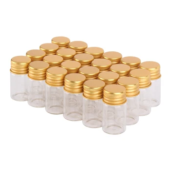 24 de piese 7ml Transparent Spice Sticle Borcane cu Capace de Aluminiu de Aur 22*40mm care Doresc Sticle de Artă Meserii DIY