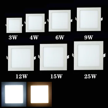 25 Watt Estompat design Ultra subtire Estompat LED Tavan Încastrat Grila corp de Iluminat / Slim Panou Pătrat de Lumină
