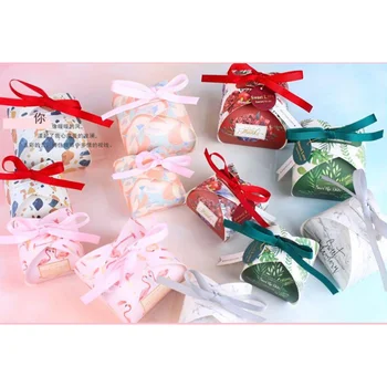 25pcs Europene mici proaspete nunta consumabile pătrat bomboane cutie de cadou de Crăciun cutie de bomboane de crăciun cadou caseta cu mânere