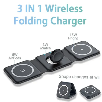 30W Magnetic Wireless Charger pentru Samsung S10 nota 9 8 Xiaomi Mi 9 Pro 5G Amestec 4 2sMi3 Apple Airpods Pro iWatch Portabil Pliabil